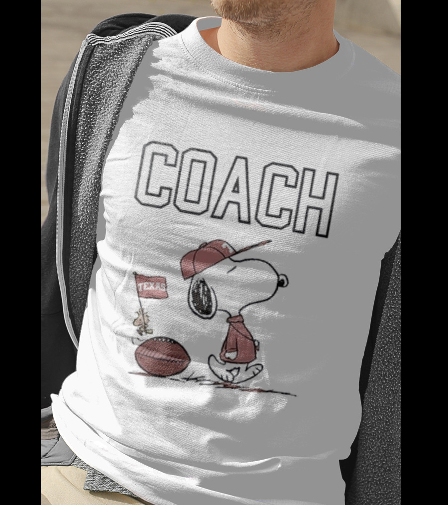 Snoopy Coach Peanuts Woodstock Football Texas Longhorns T-Shirt