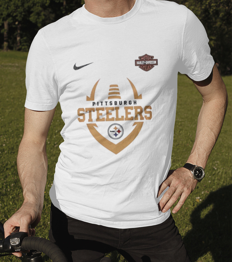 Pittsburgh Steelers Harley Davidson Cycles Live To Ride Snoopy Nike T-Shirt