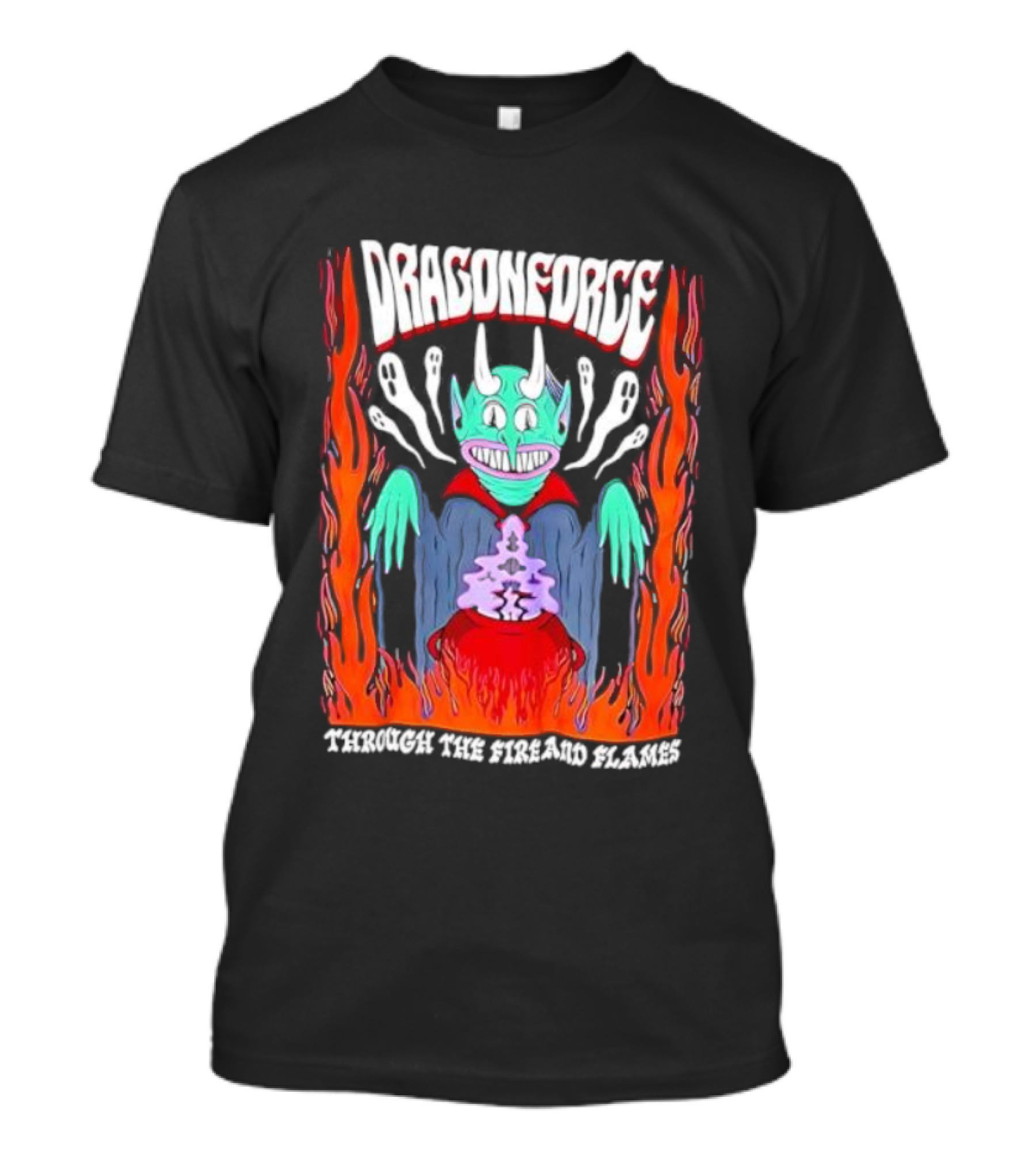 Dragonforce Through The Fire And Flames Goblin Horns Flames T-Shirt