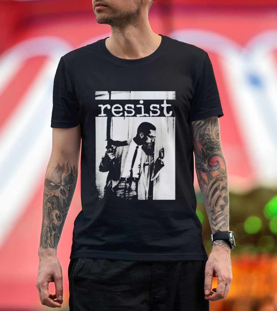 Malcolm X Resist Powerful Message Imagery T-Shirt