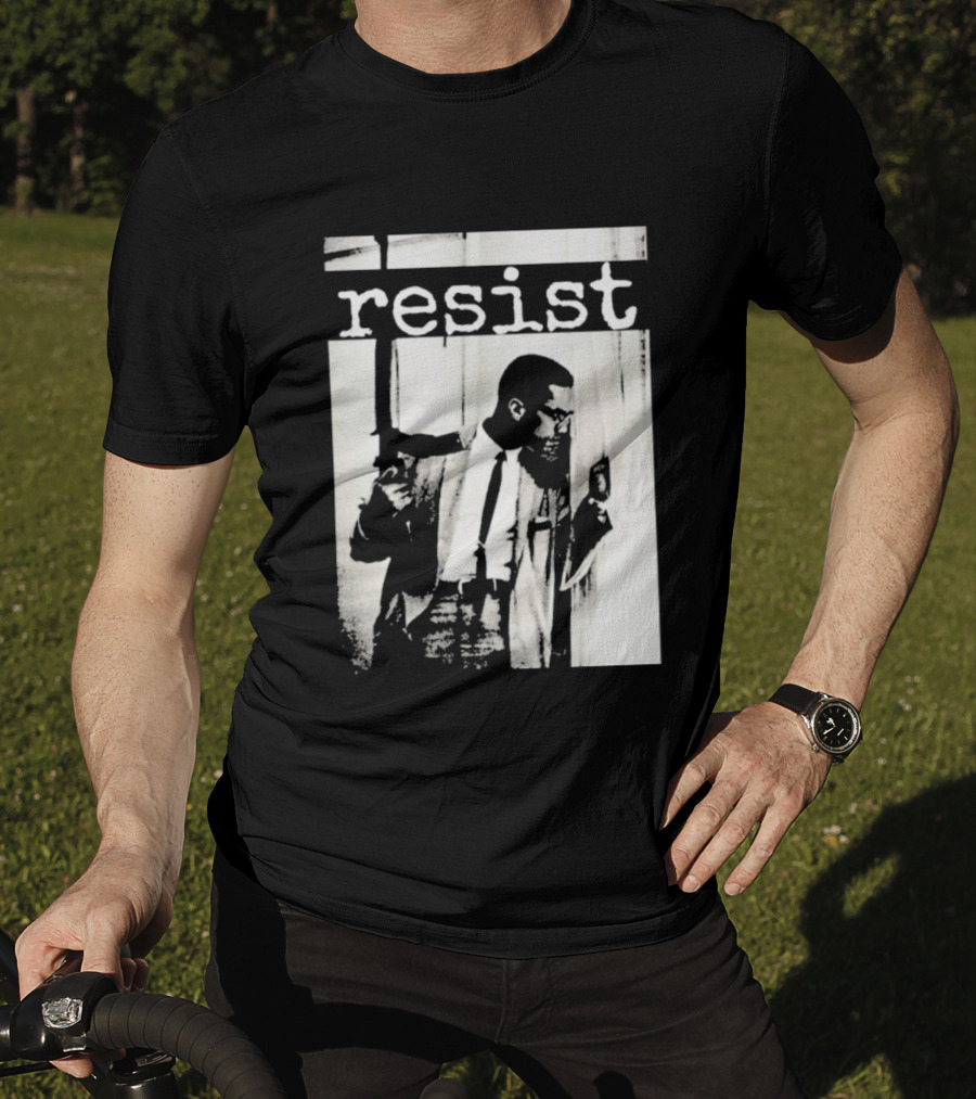Malcolm X Resist Powerful Message Imagery T-Shirt