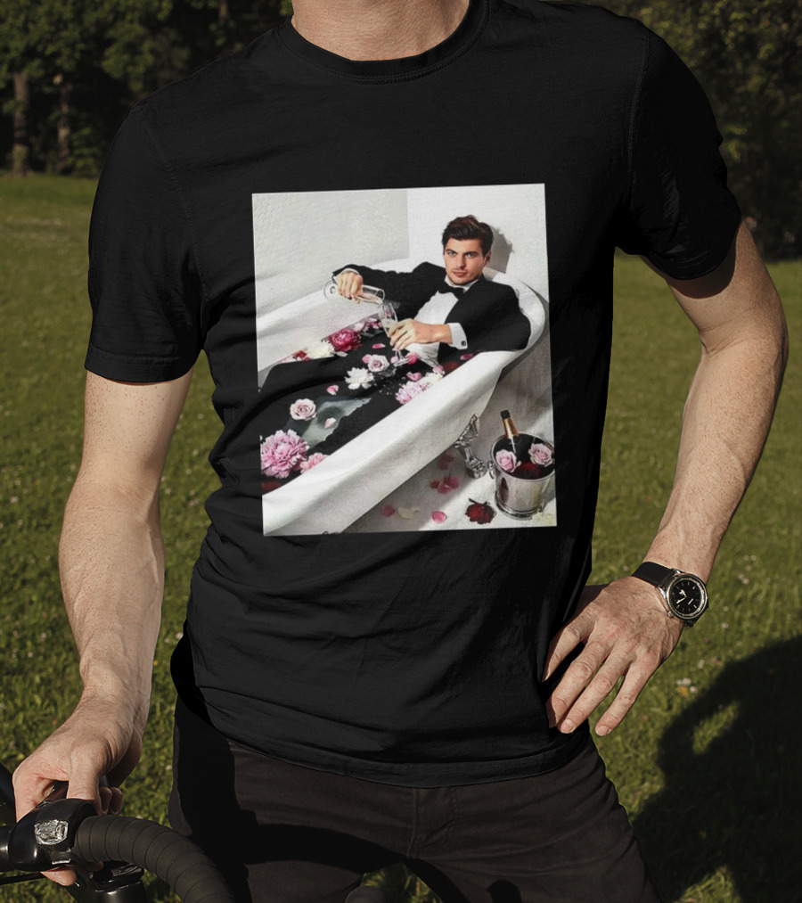 Max Verstappen Oracle Red Bull F1 Elegant Tuxedo Bathtub Roses T-Shirt