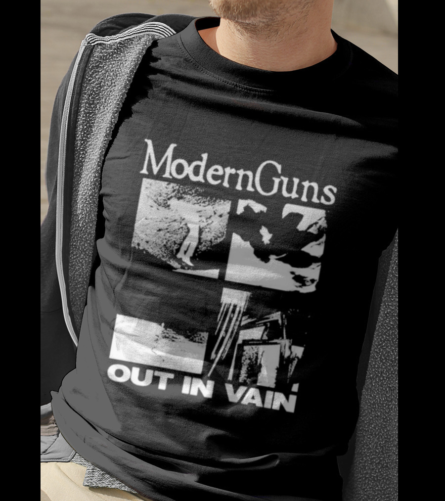 Modern Guns Out In Vain Four-Panel Abstract Imagery T-Shirt