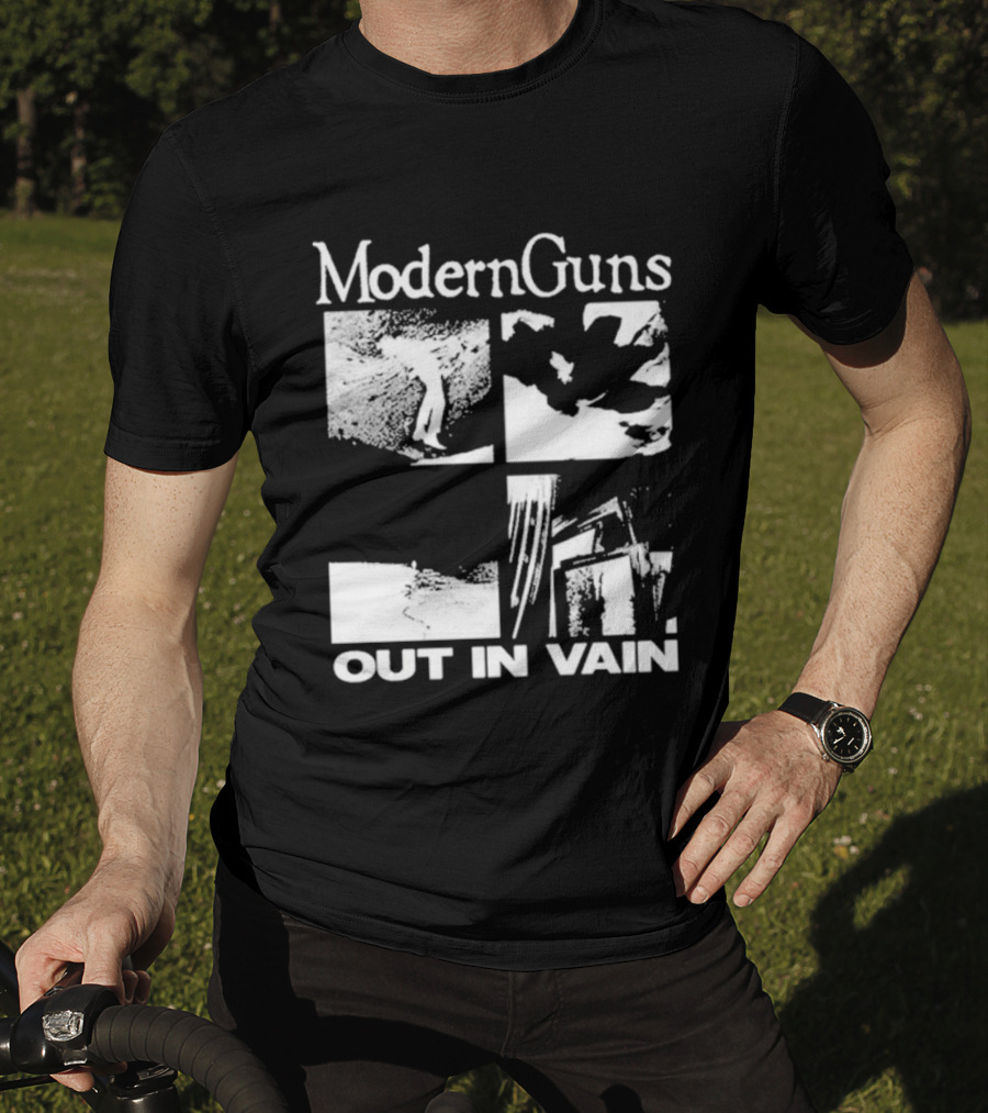 Modern Guns Out In Vain Four-Panel Abstract Imagery T-Shirt