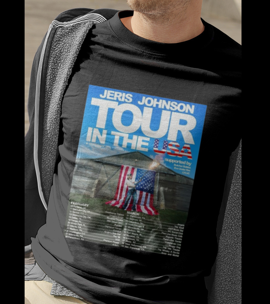Jeris Johnson Tour In The USA February March 2026 Fireshow Supported By Butcher Babies Bun Under Fire Lylvc T-Shirt