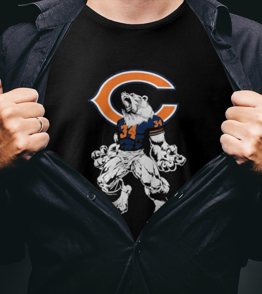 Chicago Bears Mascot Iconic Scream 34 Fan Favorite Football Team Apparel T-Shirt