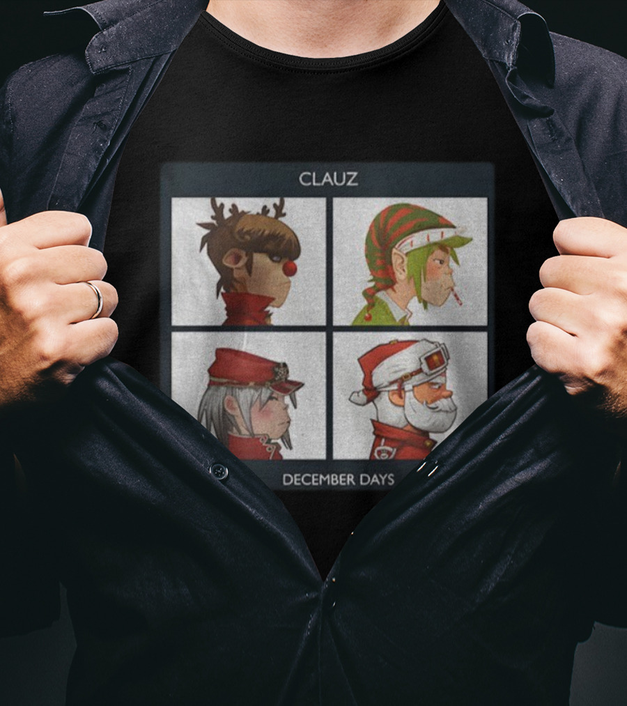 Clauz December Days Christmas Characters Album Cover Parody T-Shirt