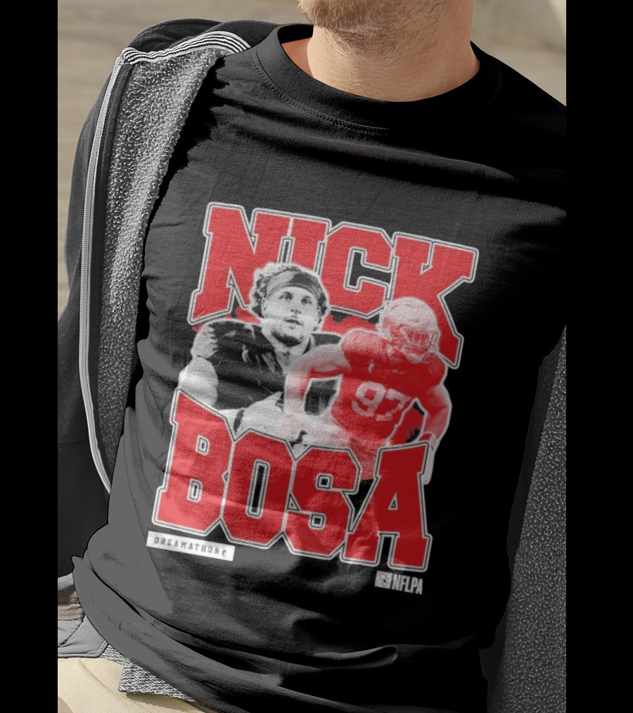 Nick Bosa Dreamathon NFLPA 97 Football Player Portrait T-Shirt