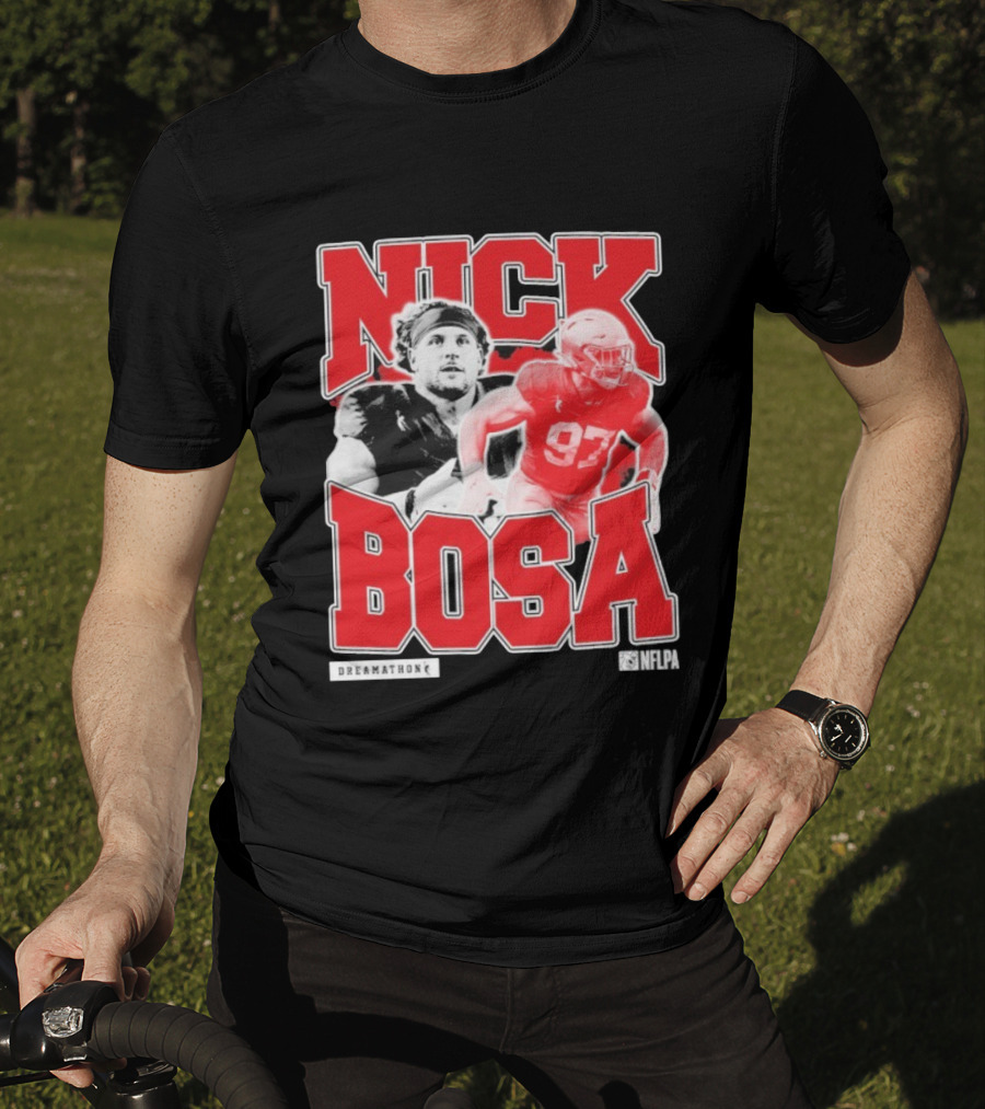 Nick Bosa Dreamathon NFLPA 97 Football Player Portrait T-Shirt
