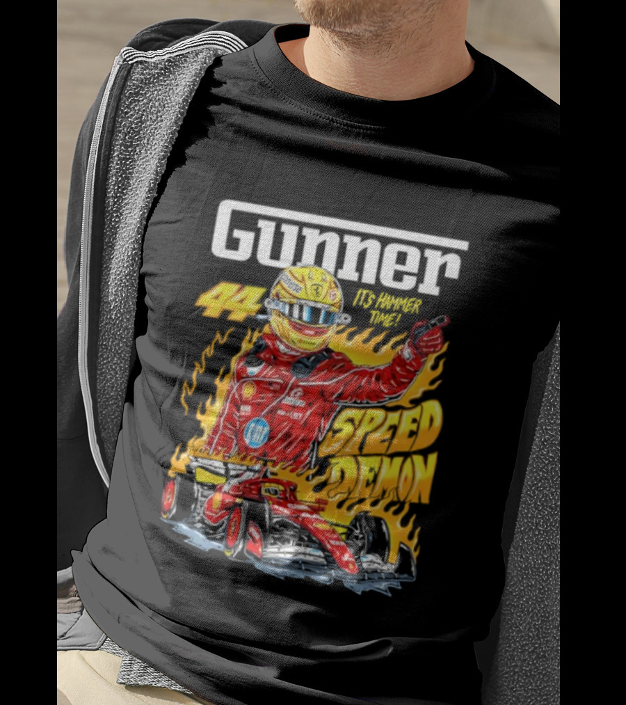 Gunner 44 Speed Demon Lewis Hamilton It's Hammer Time Racing Legend T-Shirt