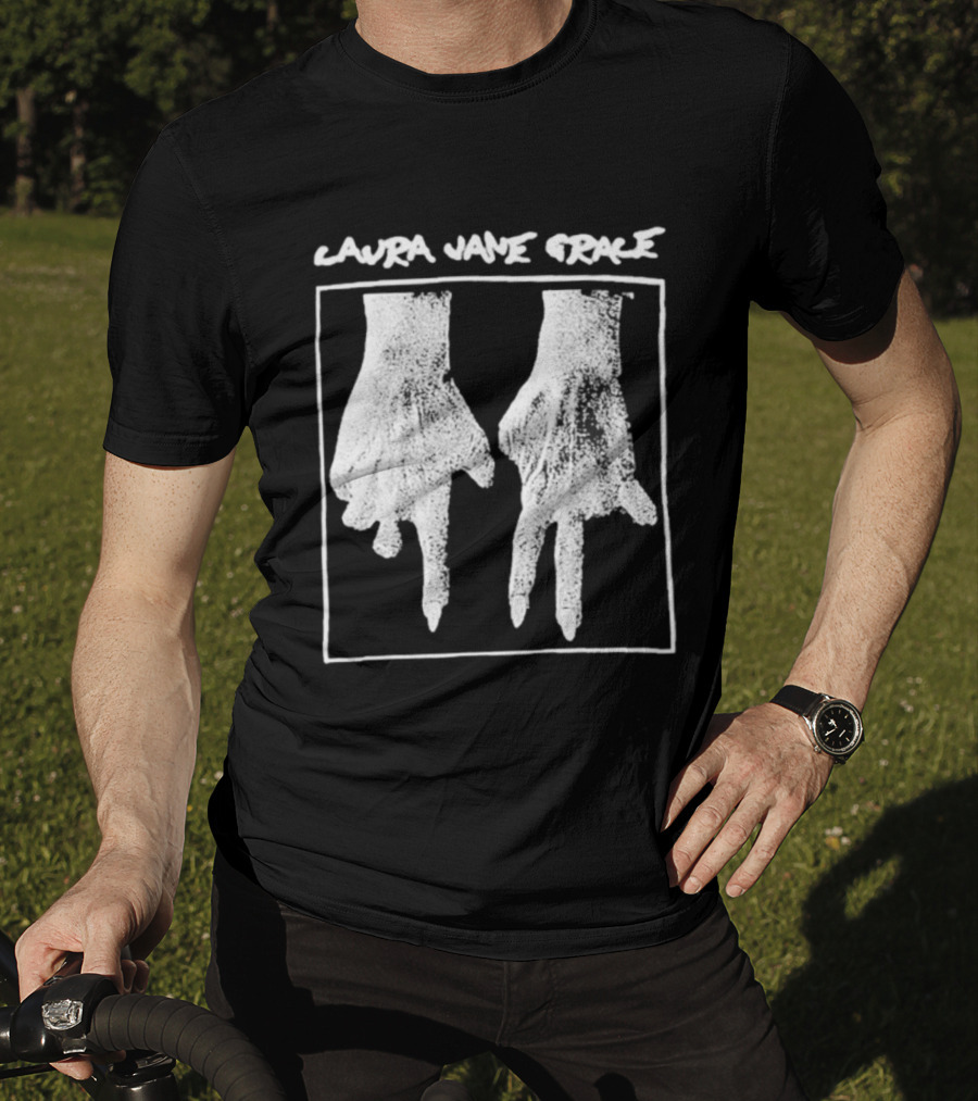 Laura Jane Grace Hands Black White Style T-Shirt
