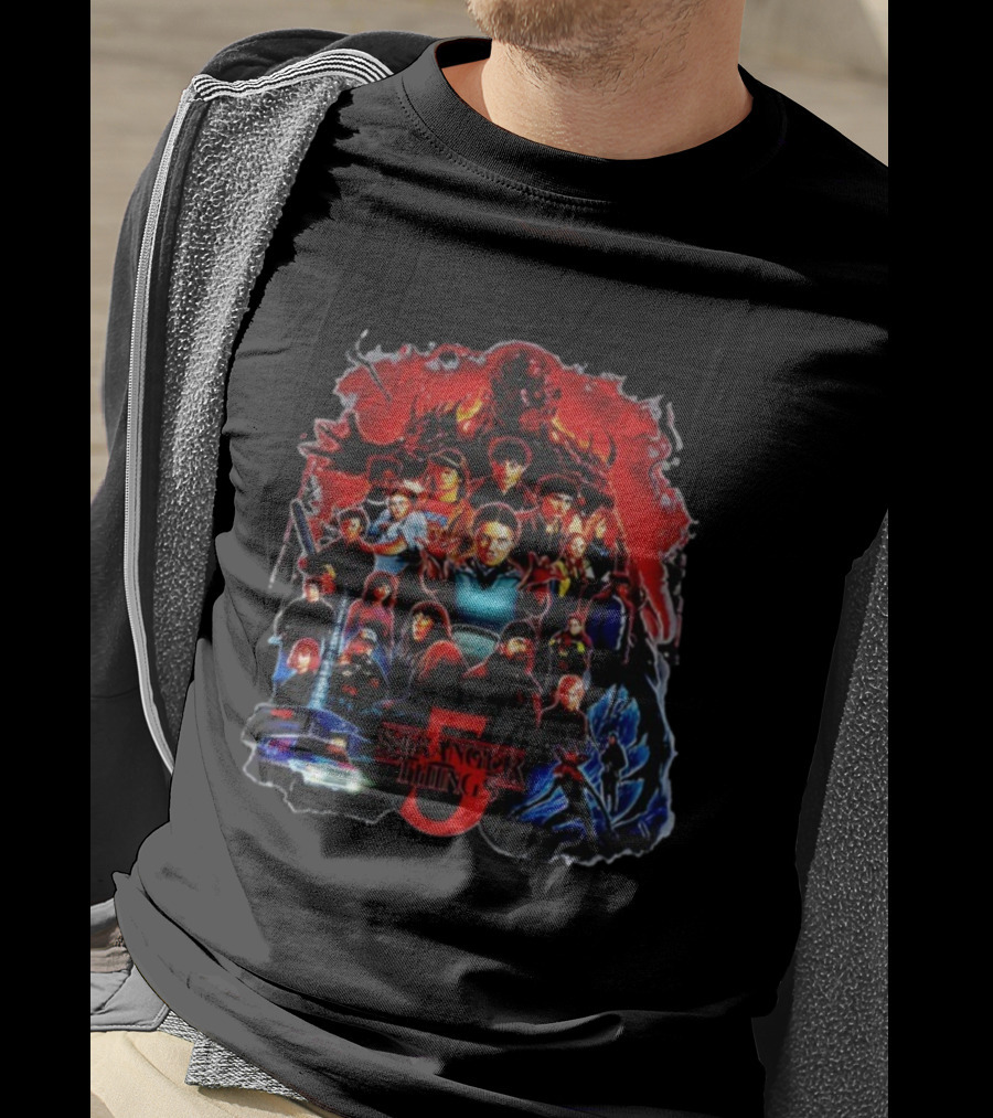 Stranger Things Season 5 Netflix Neftflix Cast And Characters T-Shirt