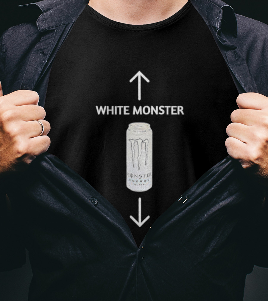 White Monster Energy Drink Can T-Shirt