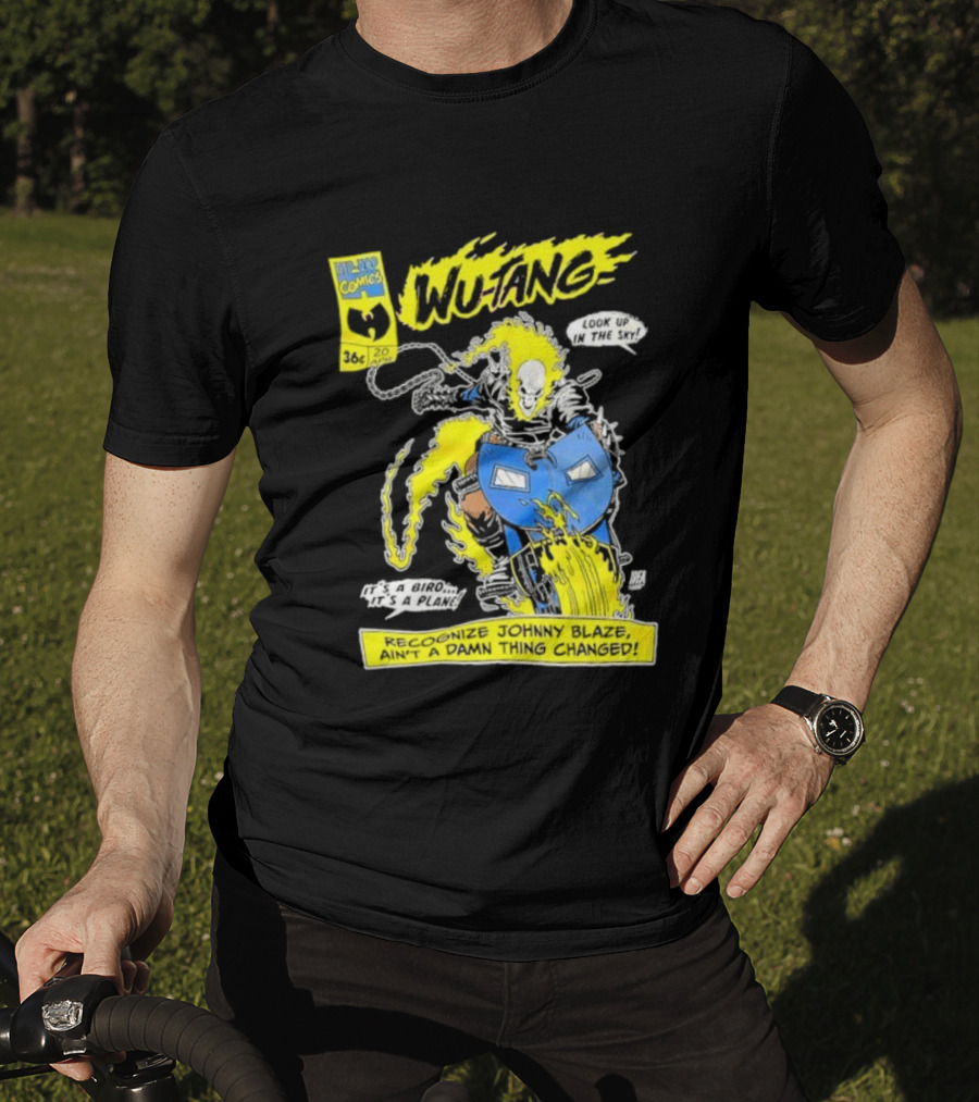 Wu-Tang Ghost Rider Look Up In The Sky WL Super Hero Comics Collab T-Shirt