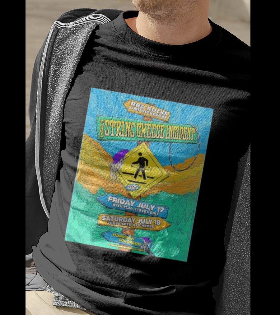 Red Rocks Amphitheatre String Cheese Incident July 17-18 2026 Morrison Colorado With Clay Street Unit T-Shirt