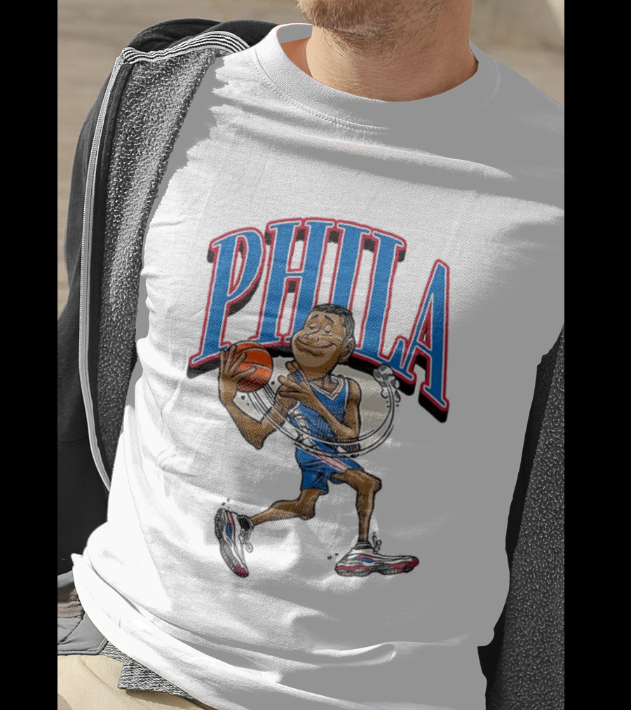 PHILA Basketball Player Cartoon With Ball T-Shirt