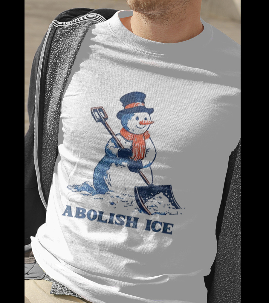 Cute Snowman Abolish Ice Christmas Winter Shovel T-Shirt
