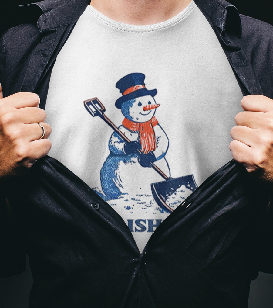 Cute Snowman Abolish Ice Christmas Winter Shovel T-Shirt