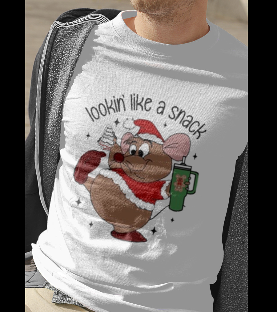Christmas Cartoon Mouse Lookin' Like A Snack Fat Rat T-Shirt