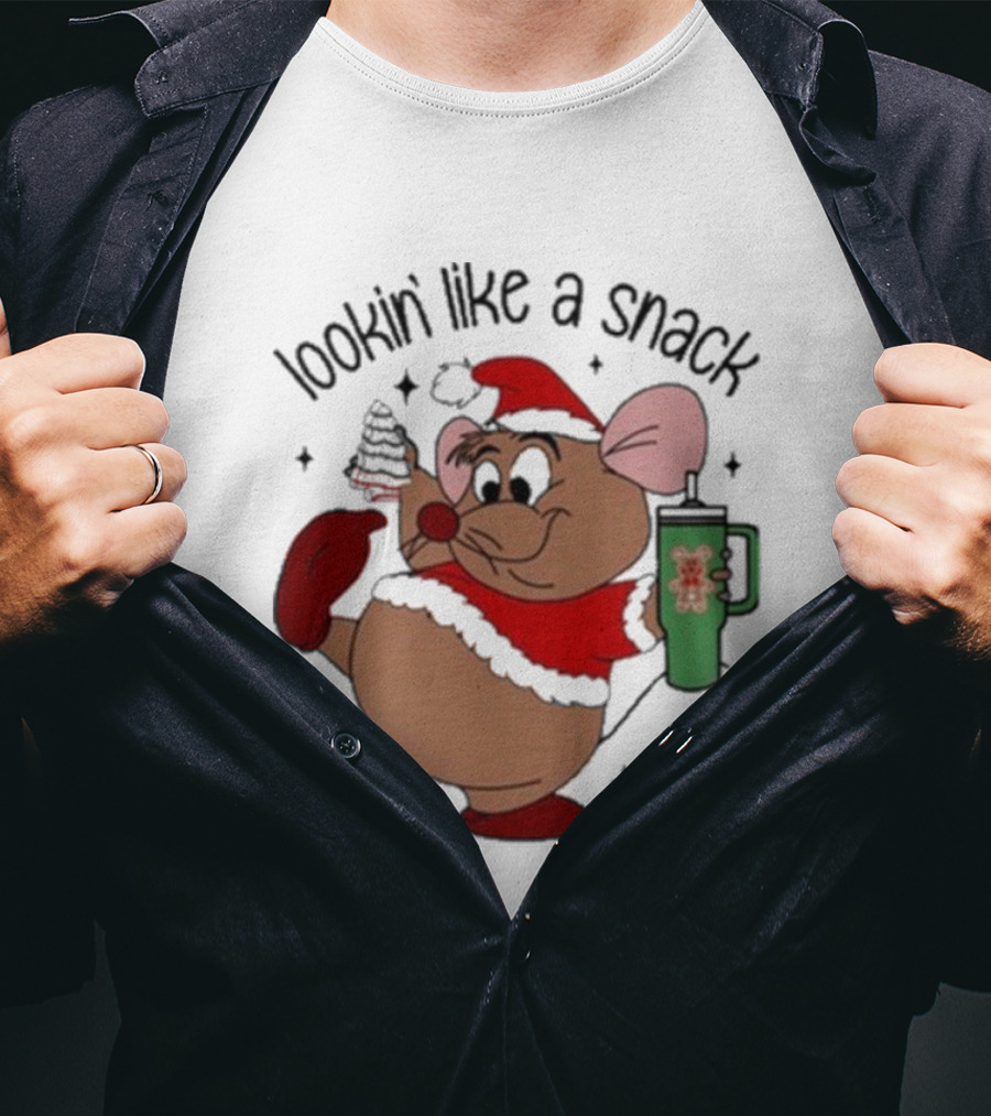 Christmas Cartoon Mouse Lookin' Like A Snack Fat Rat T-Shirt