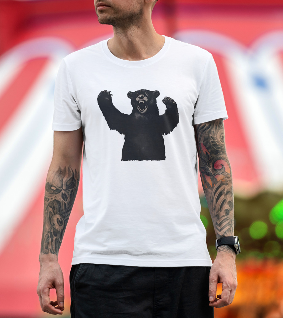 Bear Schmidt Fierce Roaring Black Bear Iconic Expression T-Shirt