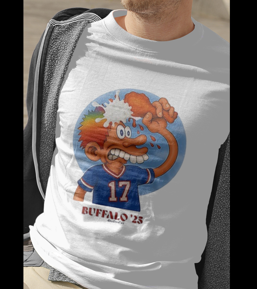 Buffalo Bills Cartoon Character Chicken Wing Helmet 17 Buffalo '25 T-Shirt