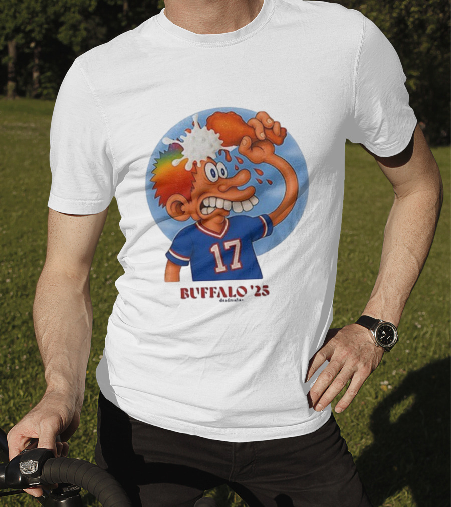 Buffalo Bills Cartoon Character Chicken Wing Helmet 17 Buffalo '25 T-Shirt