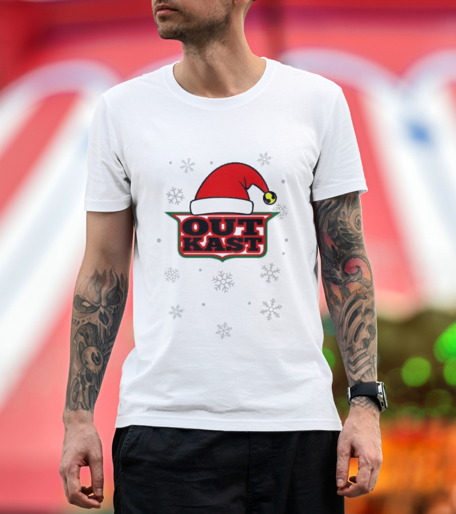 Outkast Christmas Santa Hat Snowflakes T-Shirt