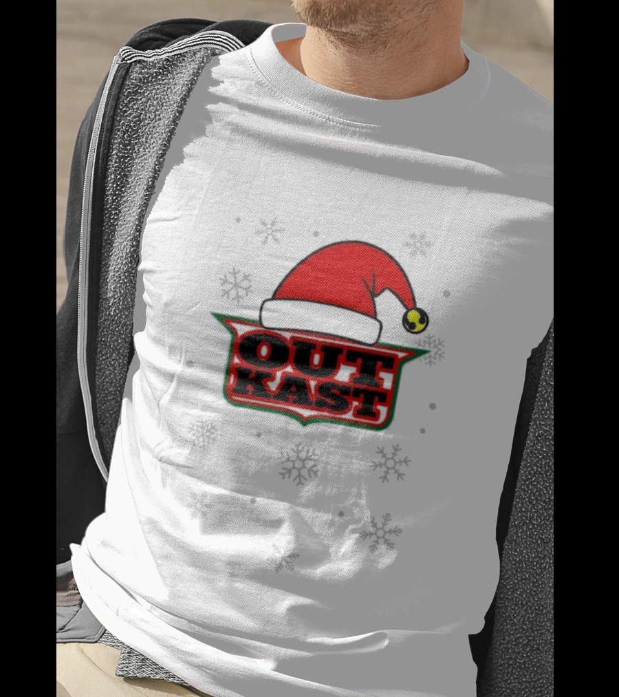 Outkast Christmas Santa Hat Snowflakes T-Shirt