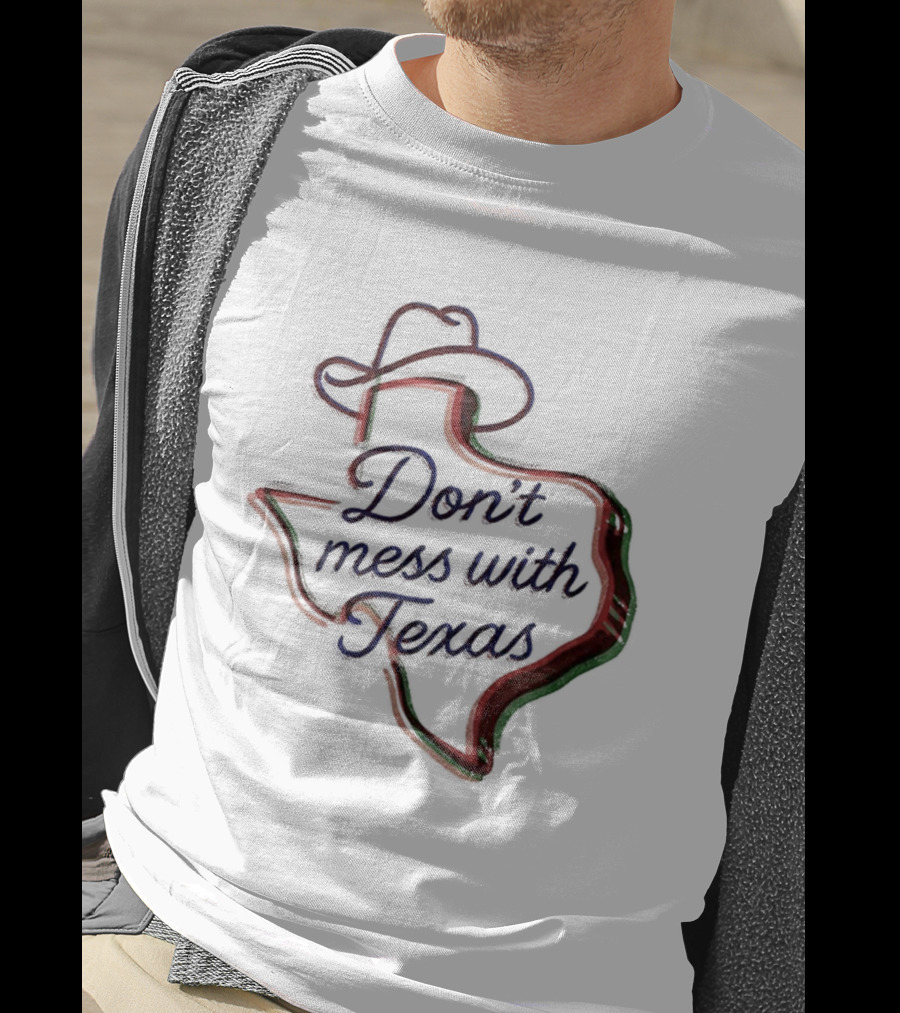 Don’t Mess With Texas Cowboy Hat Outline Map T-Shirt