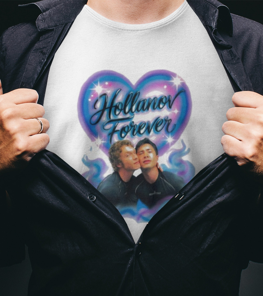 Hollanov Forever Airbrush Heart Blue Pink T-Shirt