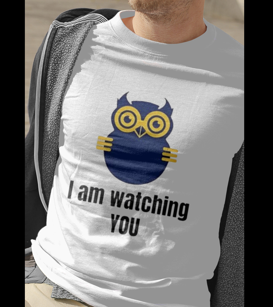 Owl I Am Ing You Blue Yellow Eyes Curvy Wings T-Shirt