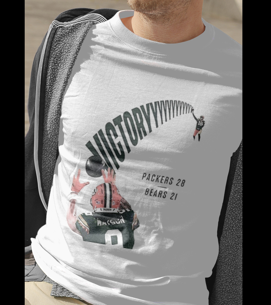 Green Bay Packers Victory 28 Bears 21 Football Win Over Chicago T-Shirt