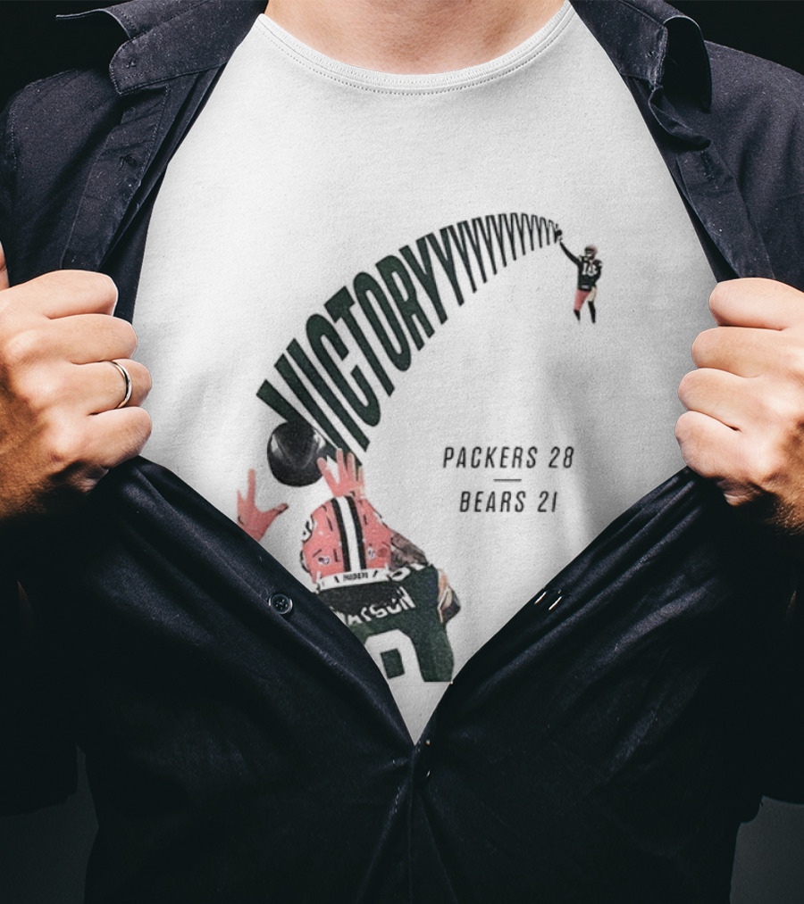 Green Bay Packers Victory 28 Bears 21 Football Win Over Chicago T-Shirt