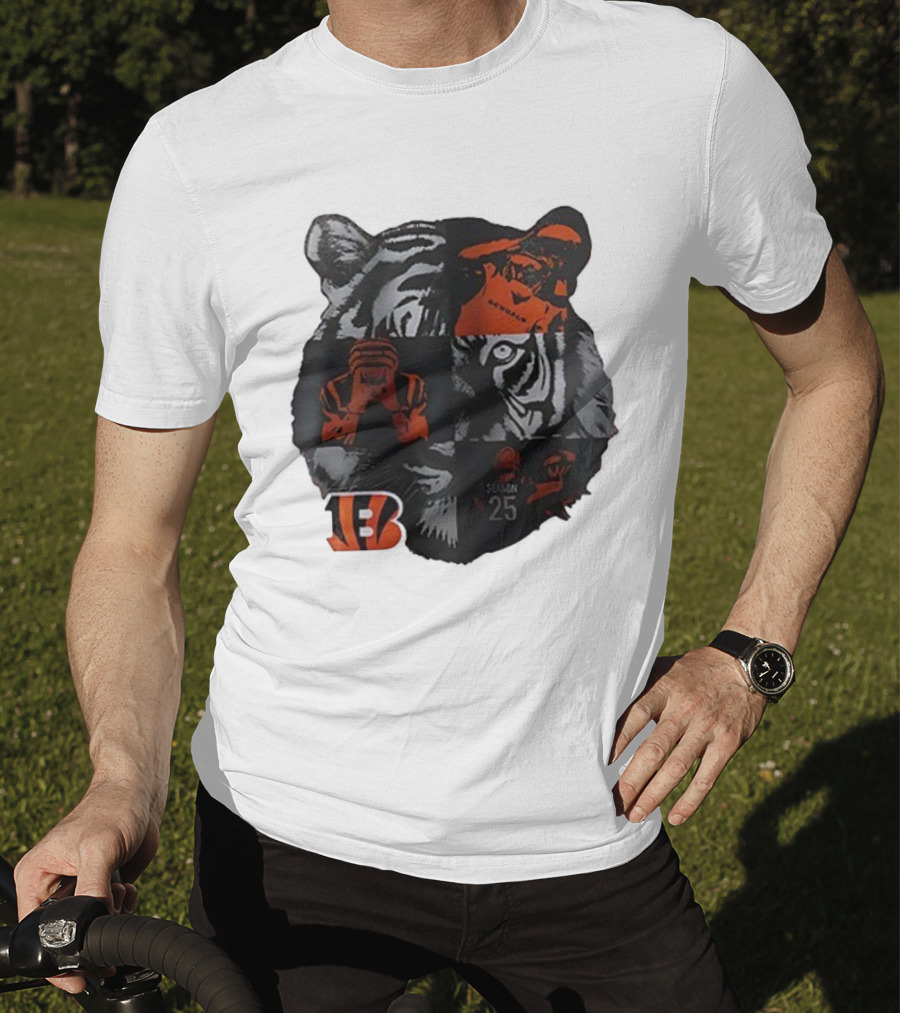 Cincinnati Bengals Season 25 Tiger B Emblem T-Shirt