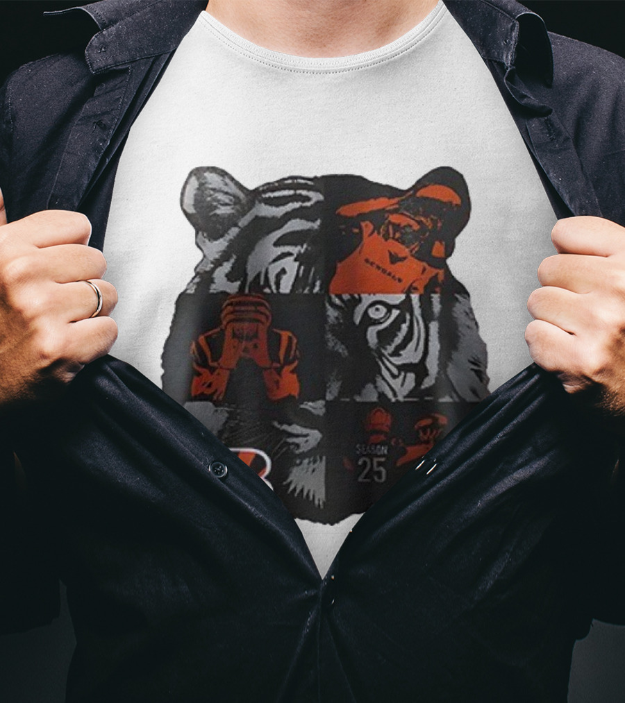 Cincinnati Bengals Season 25 Tiger B Emblem T-Shirt