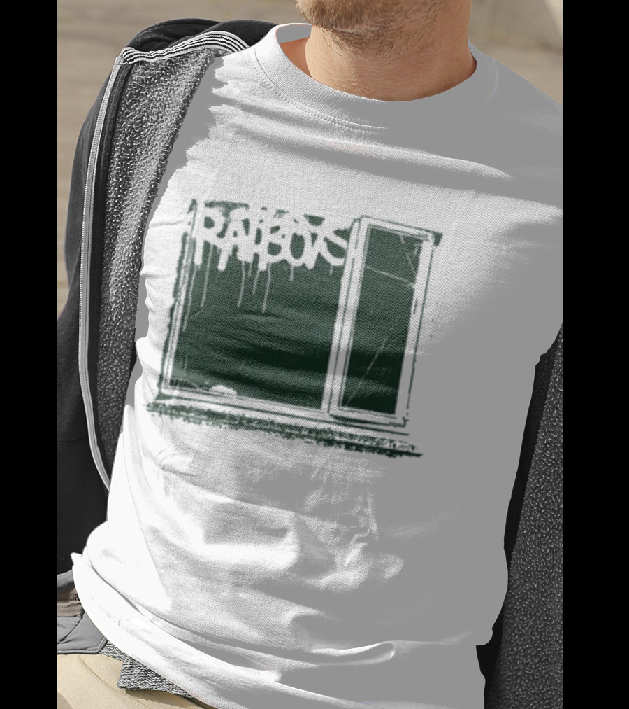 Ratboys Beige Cracked Window Dark Green T-Shirt