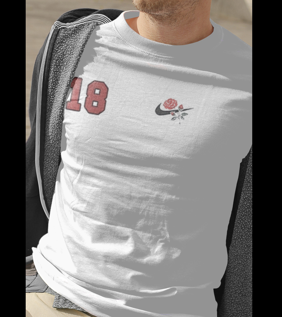 Ohio State Buckeyes 18 Rose Emblem Nike Swoosh T-Shirt