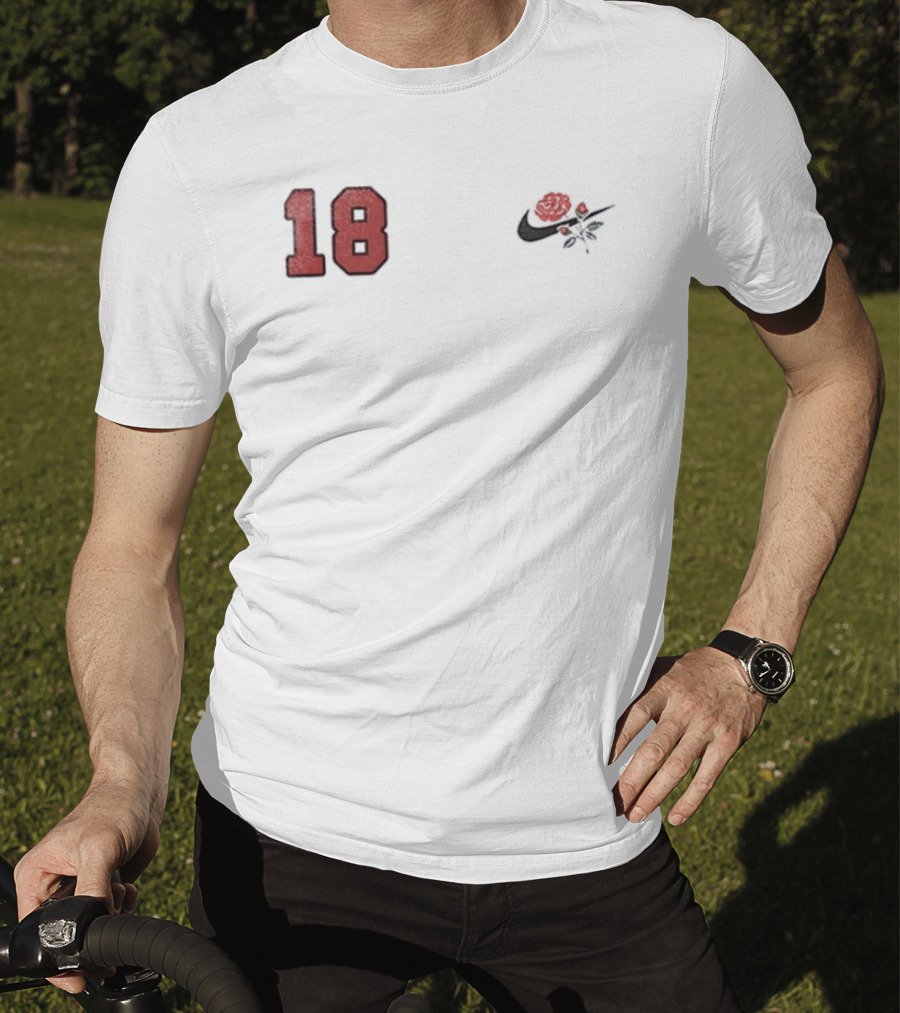 Ohio State Buckeyes 18 Rose Emblem Nike Swoosh T-Shirt