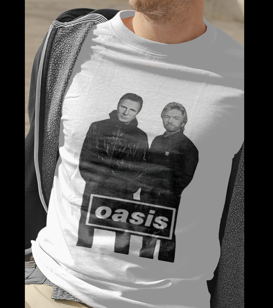 Liam Neeson Noel Edmonds Oasis Band Parody T-Shirt