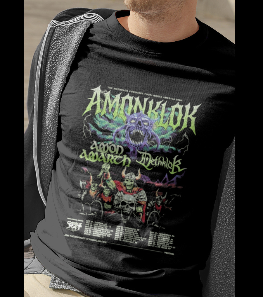 Amonklok Amon Amarth Dethklok Conquest Tour North America 2026 Dates T-Shirt