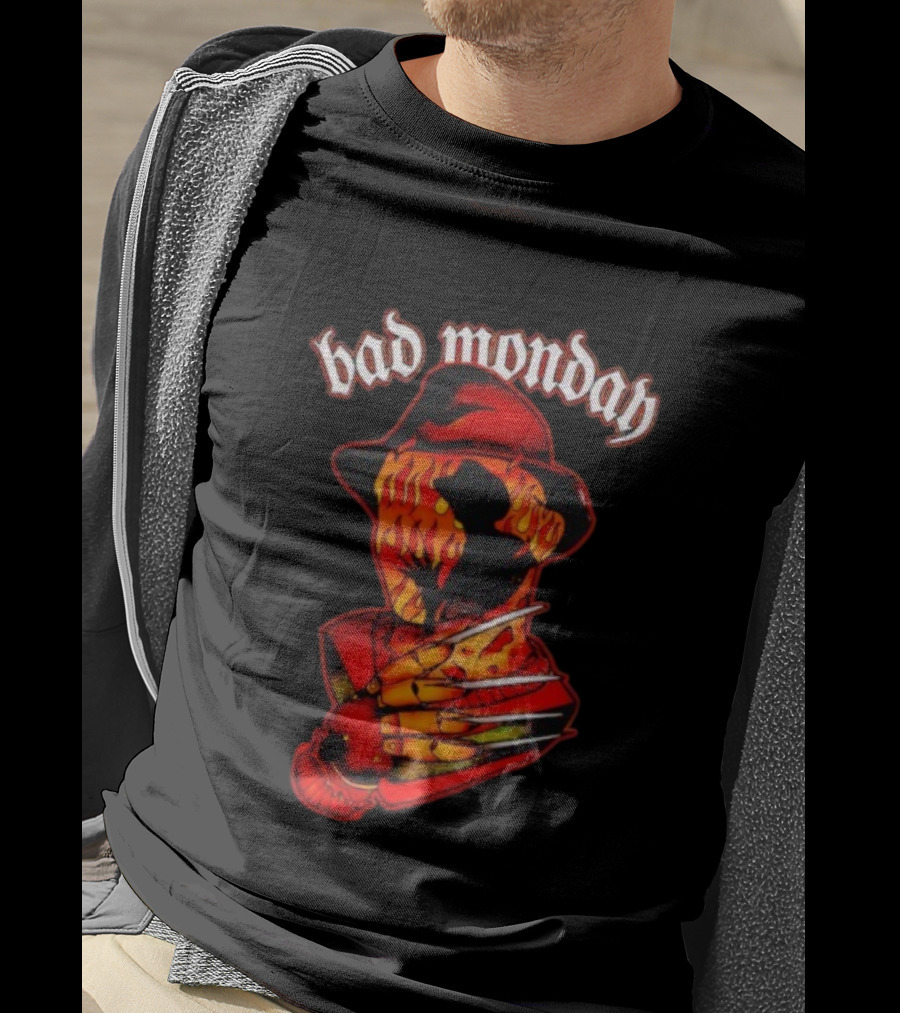 Bad Monday Apparel Flaming Glove Fedora Shadow T-Shirt