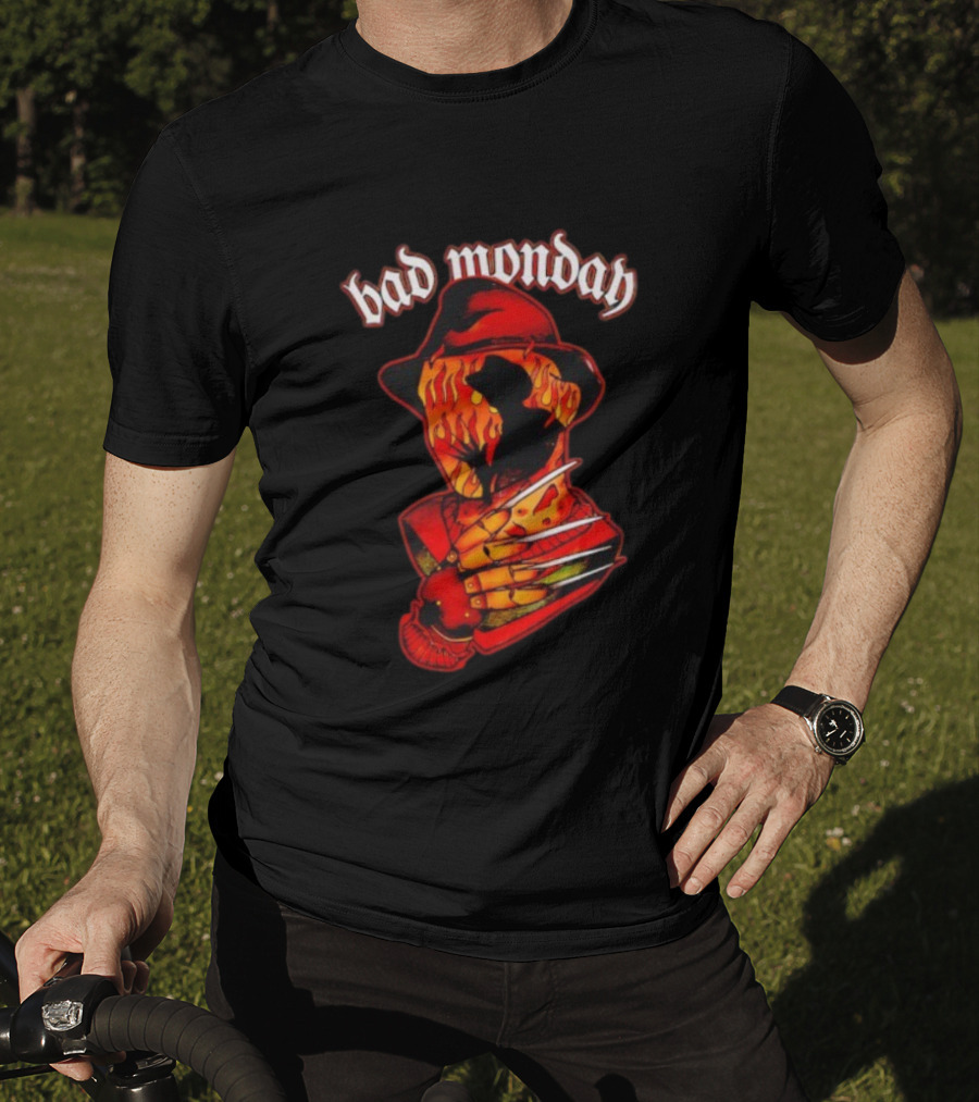 Bad Monday Apparel Flaming Glove Fedora Shadow T-Shirt