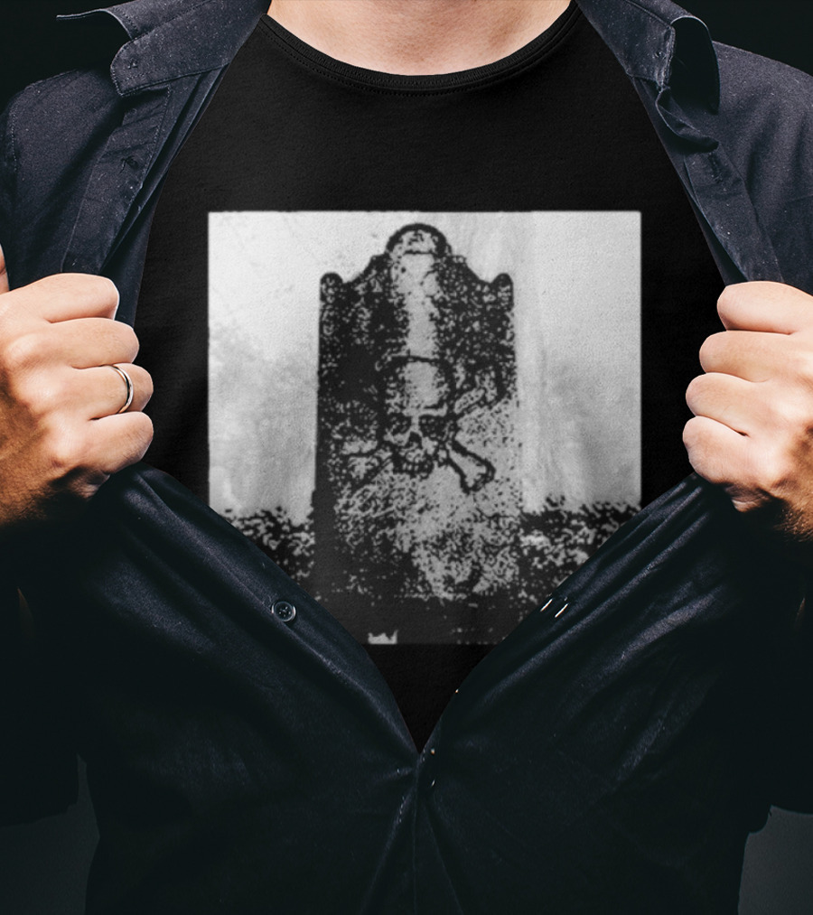 Blood For Blood Skull Crossbones Gravestone Vintage Goth Aesthetic T-Shirt