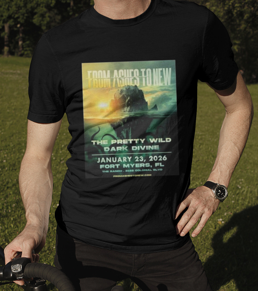 From Ashes To New The Pretty Wild Dark Divine Live Fort Myers FL January 23 2026 Event At The Ranch T-Shirt