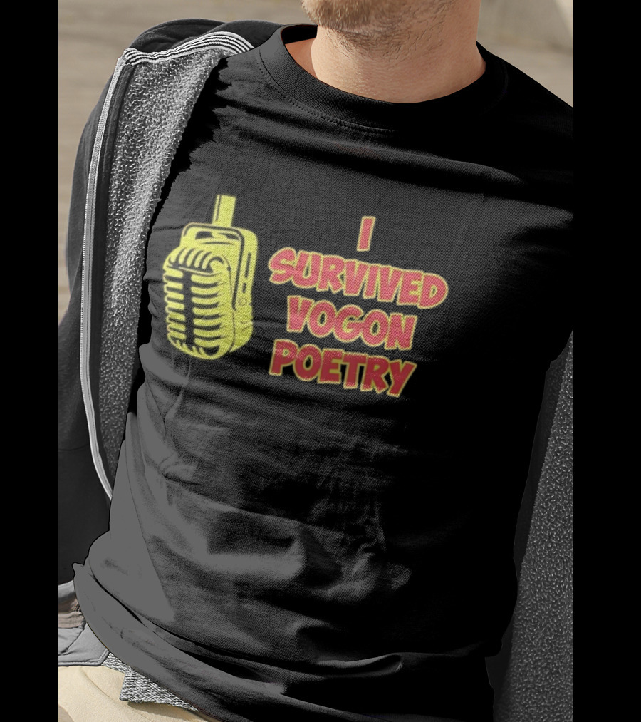 I Survived Vogon Poetry Retro Microphone Theme T-Shirt