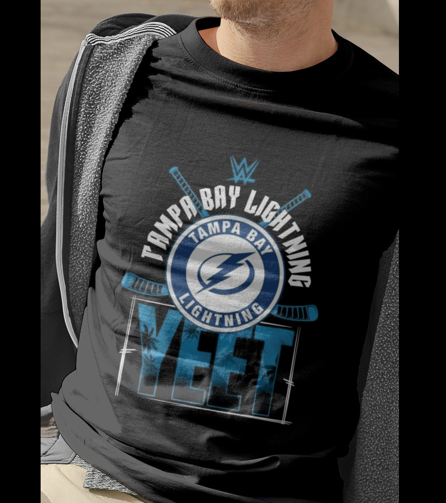 Tampa Bay Lightning YEET Edition Jey Uso WWE Hockey Crossover T-Shirt