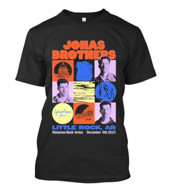 Jonas Brothers Little Rock AR Simmons Bank Arena December 9 2025 Tour Greeting T-Shirt