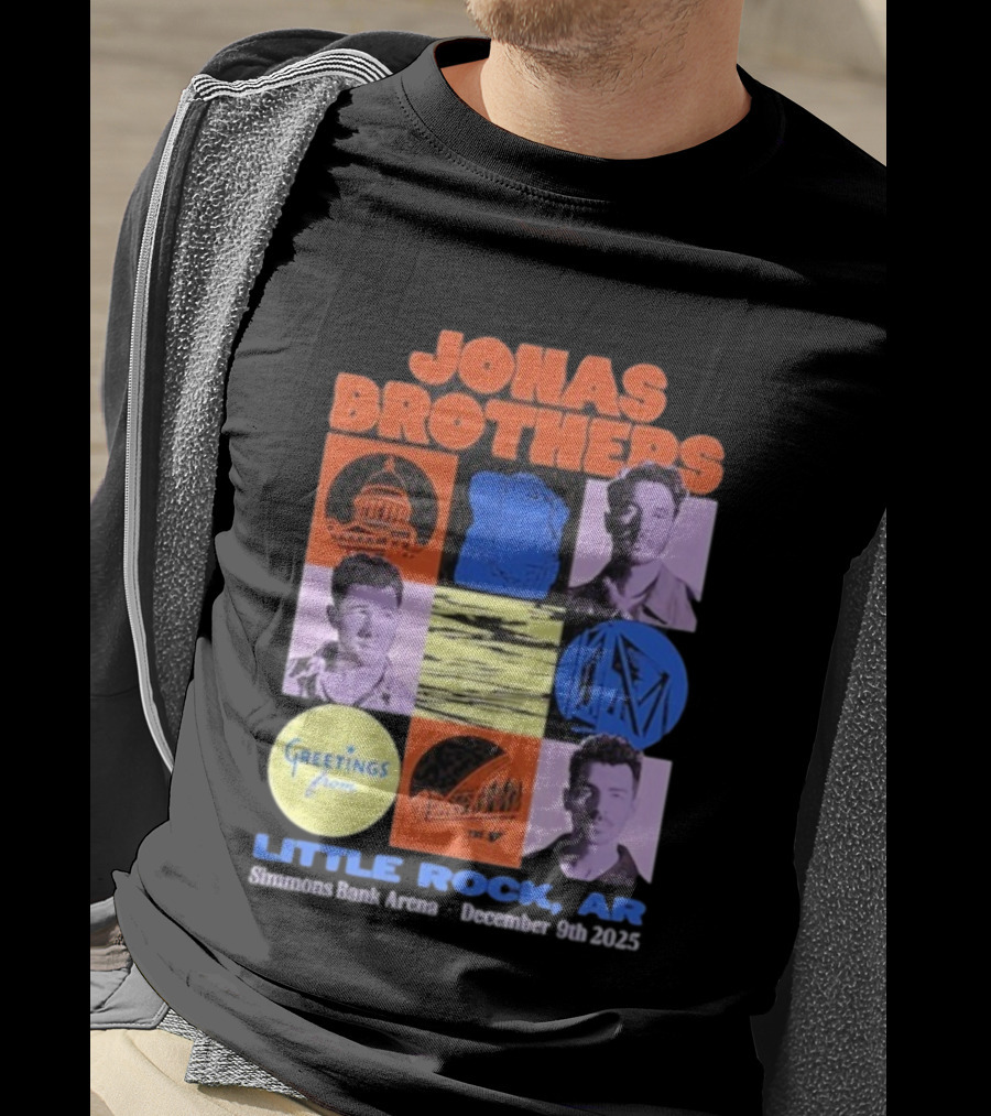 Jonas Brothers Little Rock AR Simmons Bank Arena December 9 2025 Tour Greeting T-Shirt