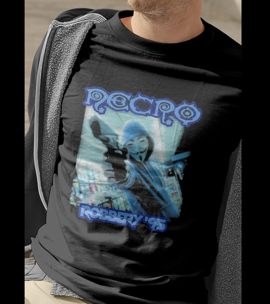 Necro Robbery '95 Hacker Mask Gun Store T-Shirt
